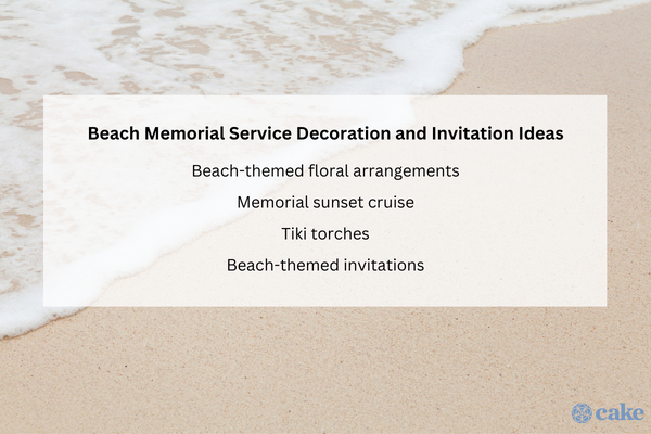 Beach Memorial Service Decoration and Invitation Ideas
